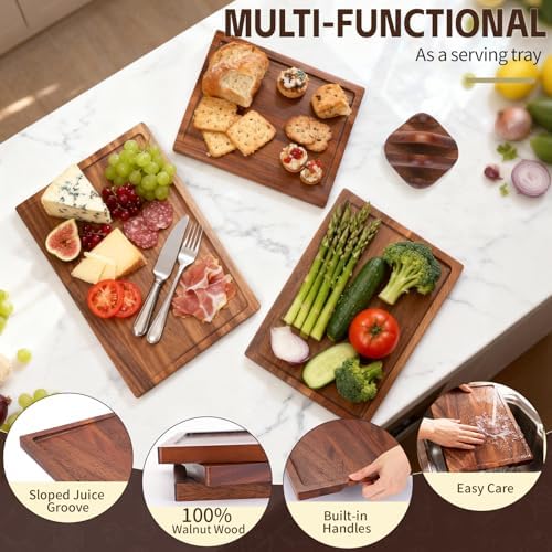 Walnut Cutting Board Set of 3 Handmade Wooden Chopping Boards with