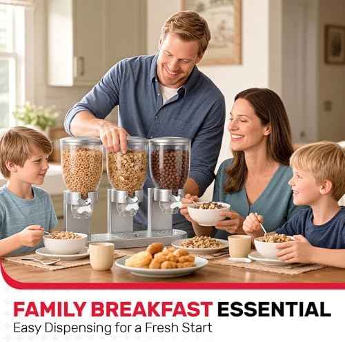 Triple Cereal Dispenser, 3 Pack 2L Large Cereal Containers Storage