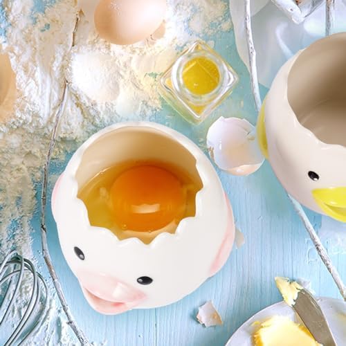 2 Pack Ceramic Egg Separators, Yellow & Pink