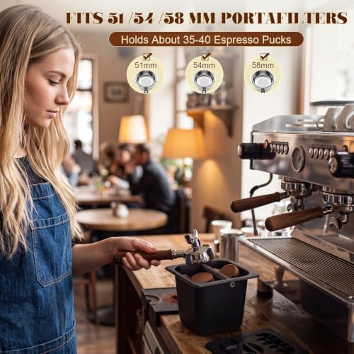 2.2L Large Espresso Knock Box with Lid, Stainless Steel Knock Box