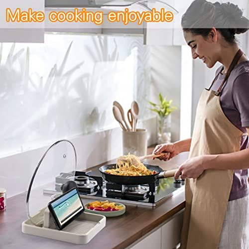 AIERSA Plastic Spoon Rest with Lid Holder for Stove Top, Heat