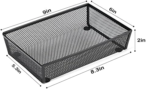 BYCY Silverware Drawer Organizer, Black Steel Mesh Tray
