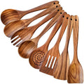 8 Piece Teak Wooden Kitchen Utensil Set