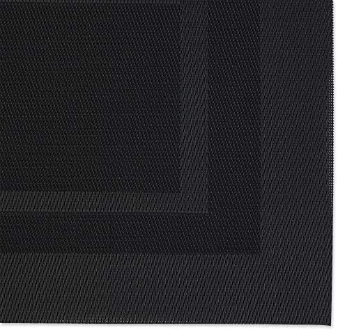 DII Vinyl Tabletop Collection, Placemat Set, 13x17.25, Black, 6 Piece