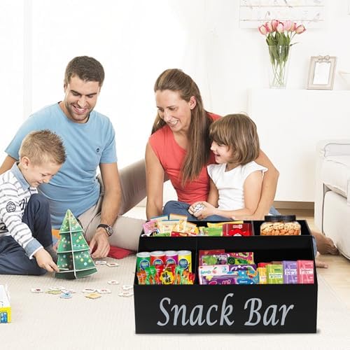 Snack Organizer for Countertop - Acrylic Storage Container With 4