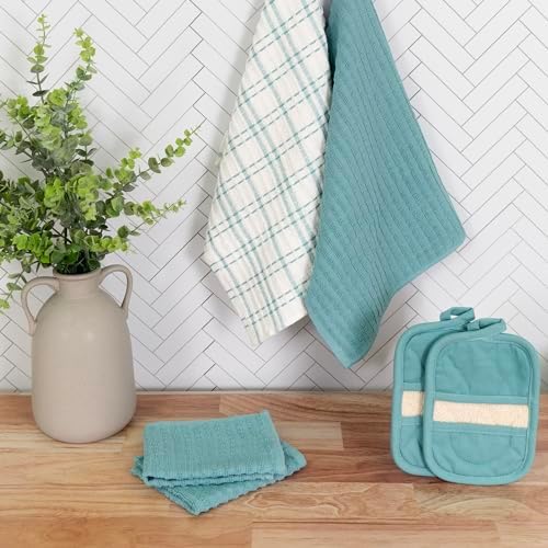 Ritz Royale Gift Set - Jewel, Cotton Dish Cloths, Kitchen Towels, Pot