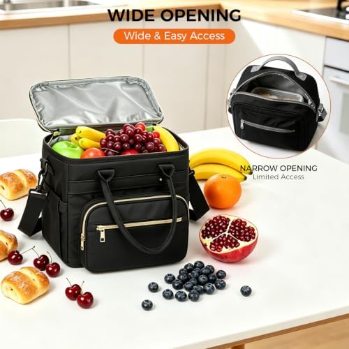 Insulated Lunch Bag Women, 18L Large Tote Lunch Box for Women