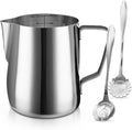 Milk Frothing Pitcher Cup, 12oz/350ML Milk Frother Cup Stainless Steel Steaming by SIKEMAY