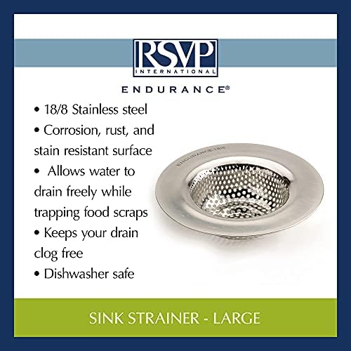 RSVP International Endurance Stainless Steel Sink Strainer, 4.5"