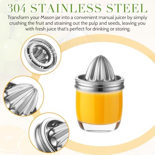 Lemonroad 4 Pcs Mason Jar Juicer Lid