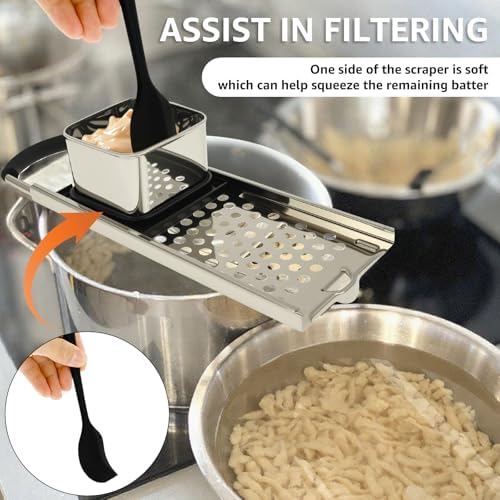Stainless Steel Spaetzle Maker, Spaetzle Press with Grip Handle