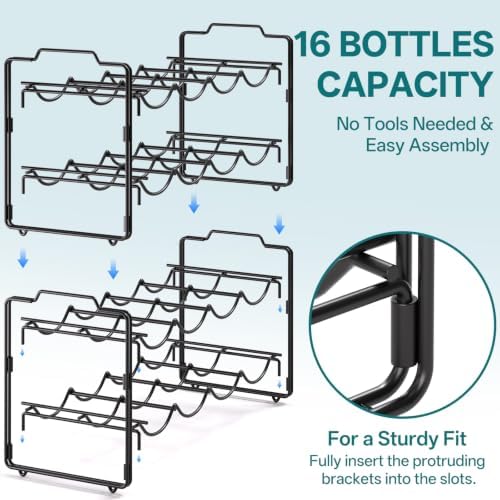 DTUQYX Stackable Water Bottle Organizer for Stanley, 4 Tier Metal