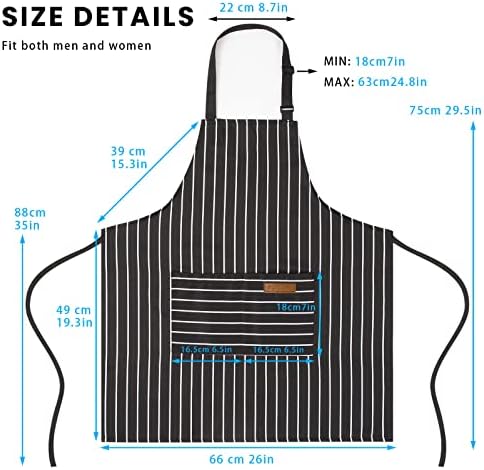BeLuyi 2 Pack Adjustable Bib Apron with 2 Pockets Chef Cooking Kitchen