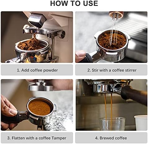 Decdeal 51mm Espresso Tamper and Stirrer Set, Coffee Tamper with