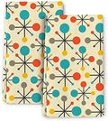 Mid Century Fifties Modern Atomic Retro Kitchen Dish Towels Set of 2