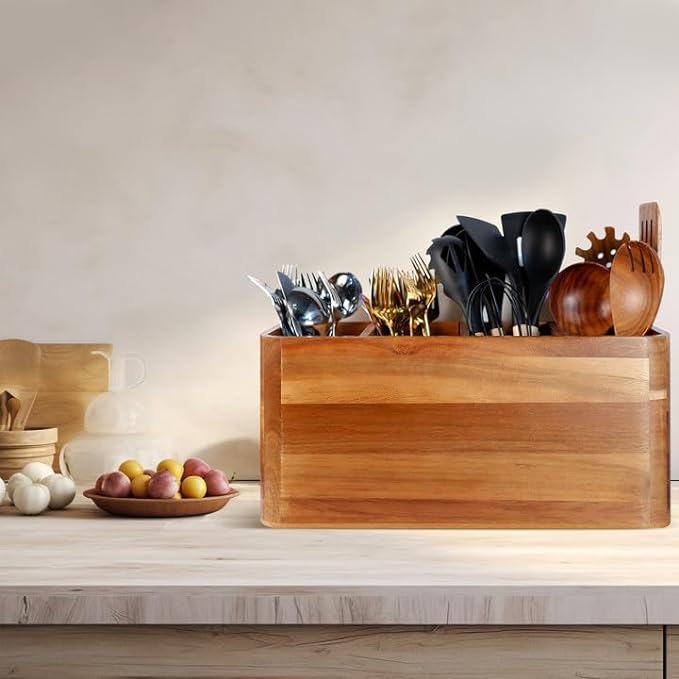 Wooden Kitchen Utensil Holder Organizer - Image 5