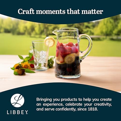 Libbey Cantina Clear Glass Pitcher, 90 Oz, Modern, Elegant Glass
