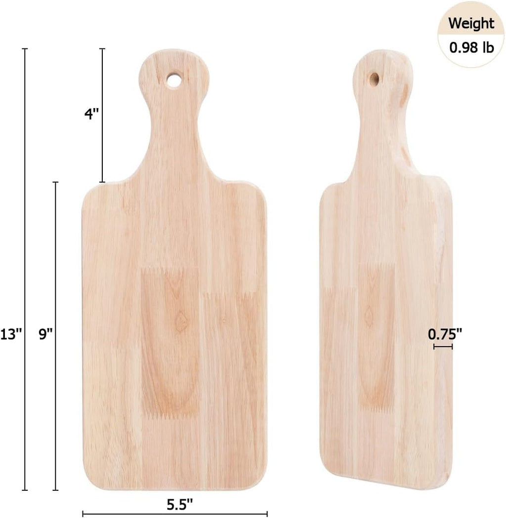 LZMS 4-Pack 13"x 5.5" Small Pine Wood Serving Boards Set | Unfinished