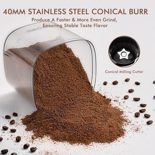 AYCHIRO Electric Burr Coffee Grinder, 30 Settings, Black