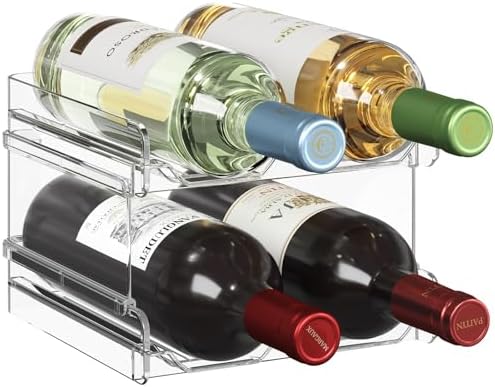 Lifewit Stackable Wine Rack for Cabinet, Plastic Refrigerator Wine