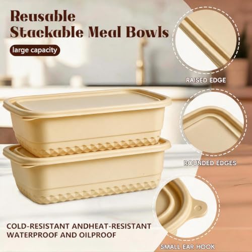 50 Pack Meal Prep Container Reusable with Lids 32oz Lunch Boxes