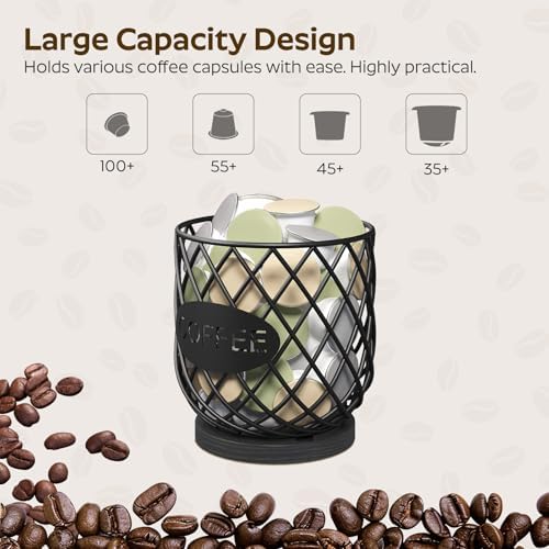 YATINEY Coffee Pod Holder Organizer, Compatible with K Cup & Nespresso