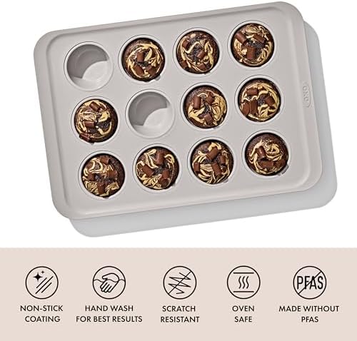 OXO Good Grips Non-Stick Pro Ceramic Coated Metal Bakeware, 12-Cup