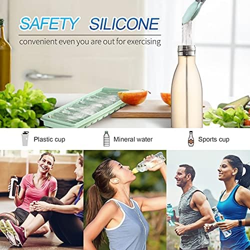 LessMo 3 PCS Ice Cube Tray, Long Ice Stick Tray Silicone with Lid
