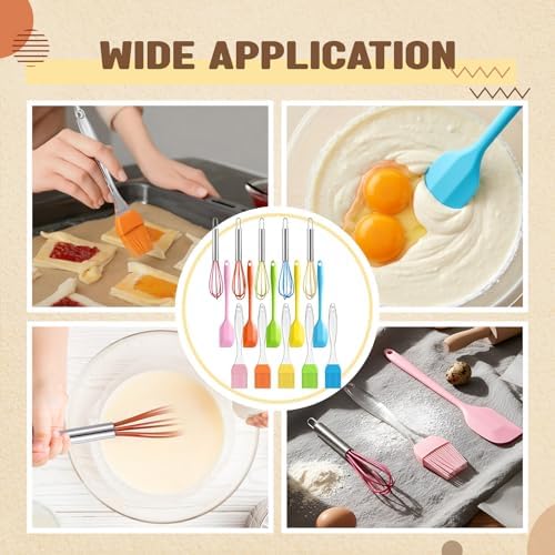 30 Pcs Mini Spatulas Set with Silicone Basting Pastry Brushes Mini