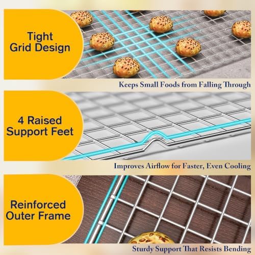 2 PCS Cooling Racks for Cooking and Baking, 11.65''x16.85'', Silver