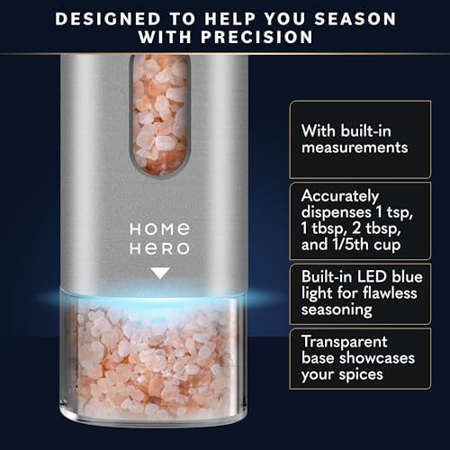 Home Hero Electric Salt and Pepper Grinder Set, 2 Pack