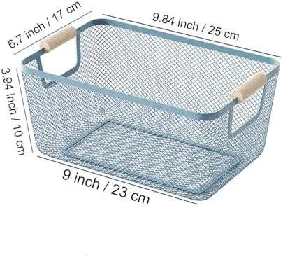 AJIODA Metal Mesh Steel Basket, Small Wire Storage Organizer Baskets