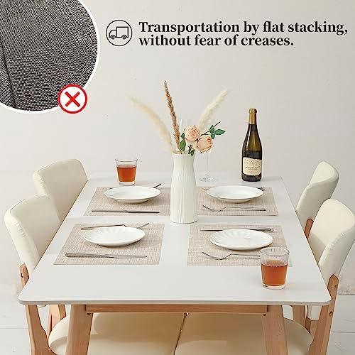 Beige Placemats Set of 4 - Heat-Resistant, Non-Slip Table Mats