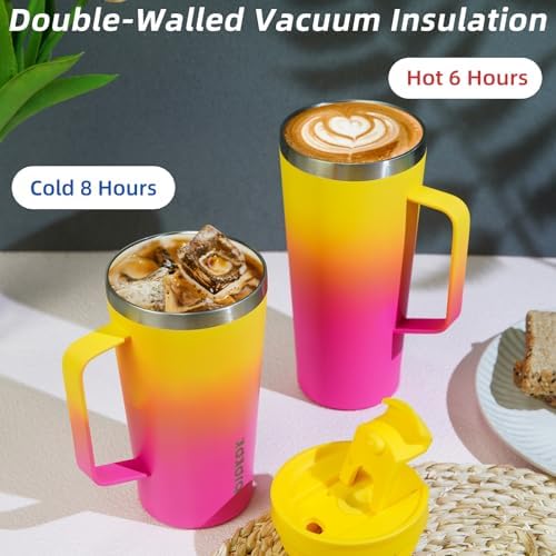 BJPKPK 30oz Insulated Tumbler with Handle, Lid & Straw, Stainless