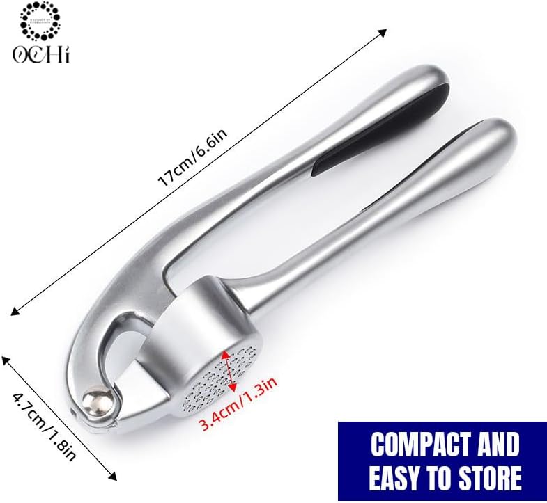 OCHI Stainless Steel Garlic Press Set (Silver)