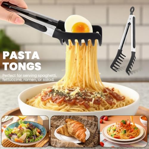 Silicone Spaghetti Spoon & Pasta Tong with Pasta Measurer