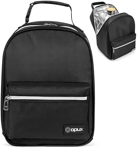 opux Insulated Lunch Box for Kids and Adults, Black