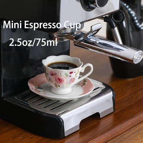 2.5oz Porcelain Demitasse Set of 6, 75ml Espresso
