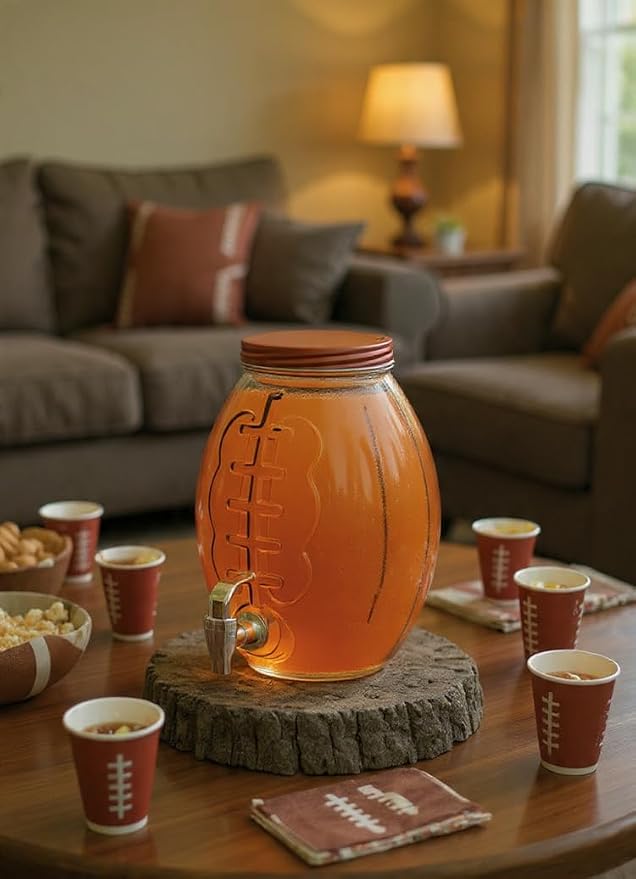 Football Drink dispenser, Glass Beverage Dispenser - Image 3
