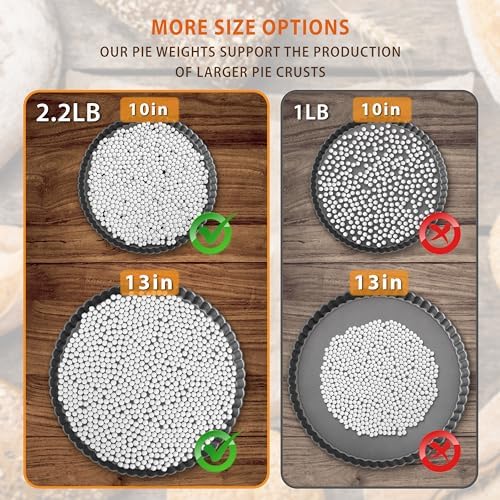 MOBYKE 2.2 LB Ceramic Pie Weights, Reusable Baking Beads for Pie Crust