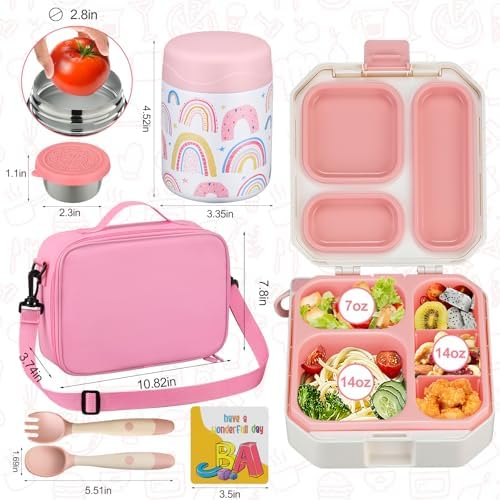 wiwens Bento Lunch Box for Kids with 12oz Soup Thermo Leak-Proof Lunch