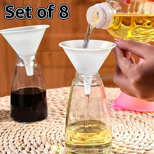 CYEAH 8 Pcs Plastic Funnels, 6 Inch Wide Mouth Large Funnel, Clear
