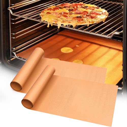 UBeesize 2 Pack Thickened Copper Oven Liners for Bottom of Oven BPA &