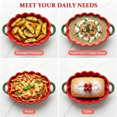 Ceramic Casserole Dish with Lid, 1.7 QT Tomato Shaped Ceramic Baking