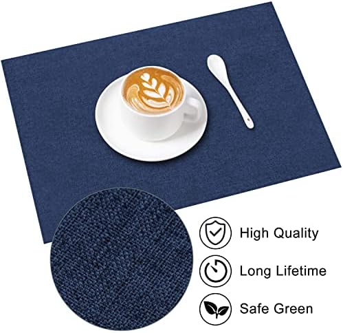 Cloth Placemats Set of 6, Cotton Linen Blend Machine Washable Durable