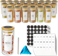 SpaceAid 24 Pcs Spice Jars with Bamboo Lids and Labels, Empty 4oz