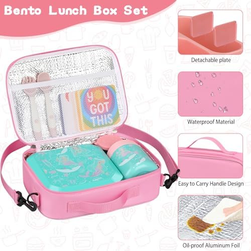 wiwens Bento Lunch Box for Kids with 12oz Soup Thermo Leak-Proof Lunch