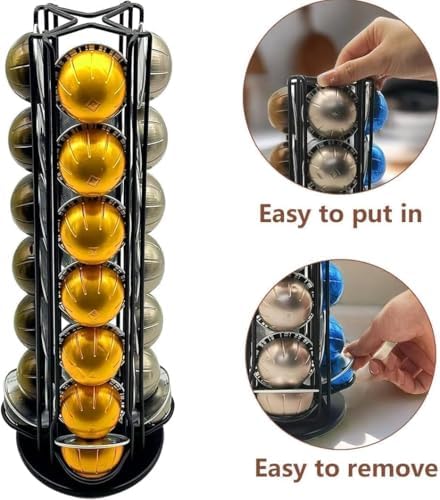 Miuly Nespresso VertuoLine Capsule Holder, 28 Pods, Black