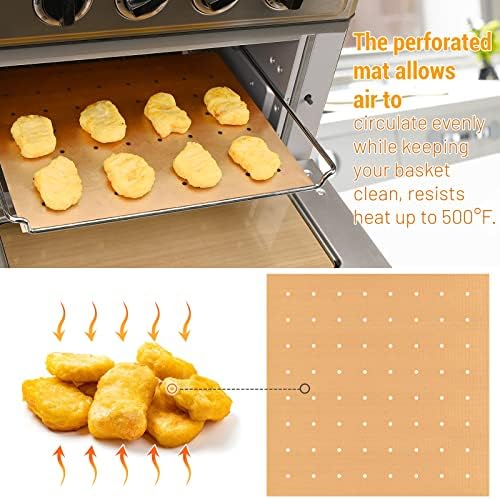 WMKGG 12 inch Square Air Fryer Liners Set, 3 Pack Toaster Oven Mat