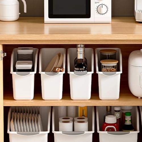 2Pack Tall Under Sink Organizer with Wheels, Plastic Organizer Bins